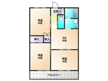 サンライズ田無I(3DK/1階)の間取り写真