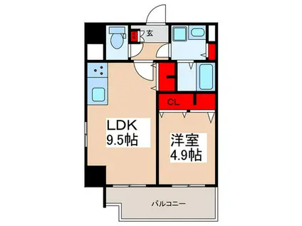 ROOTS RYOGOKU(1LDK/5階)の間取り写真