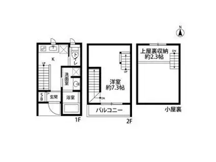 アプトココノ玄馬公園(1K/1階)の間取り写真