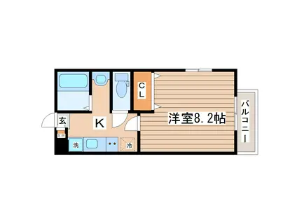 アスコット堤町(1K/2階)の間取り写真