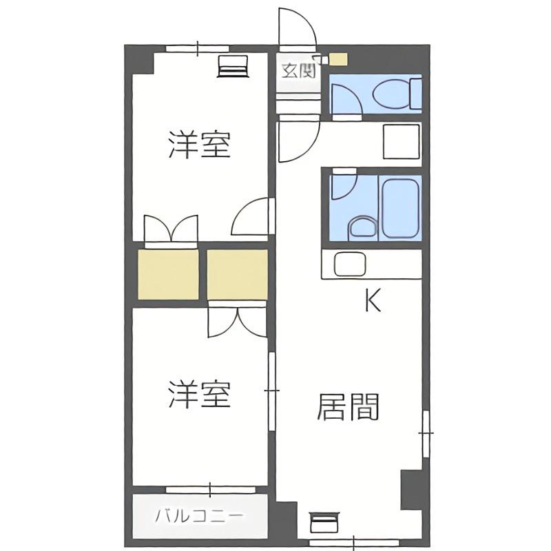 ネスト南13条(2LDK/5階)の間取り写真