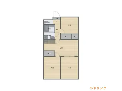 ブルーメンハウスI(3LDK/3階)の間取り写真