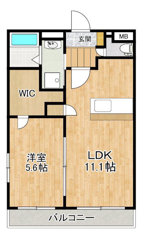 ソフィア21合川(1LDK/1階)の間取り写真