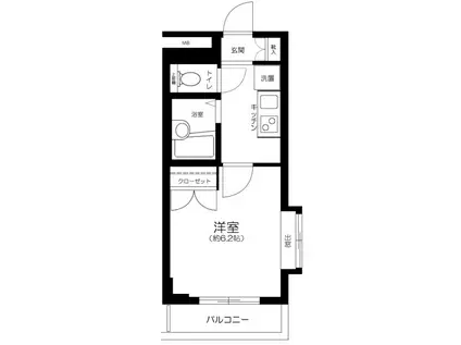 ソアブール西早稲田(1K/3階)の間取り写真