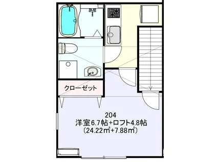 STAGE高尾(1K/2階)の間取り写真