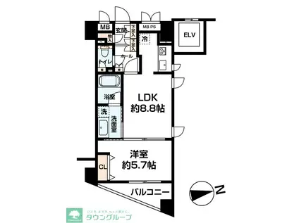 恵比寿ブルーメ(1LDK/4階)の間取り写真