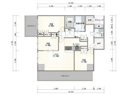 フォルム四谷外苑東(3LDK/7階)の間取り写真