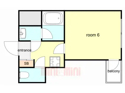 エスリード塚本(ワンルーム/2階)の間取り写真