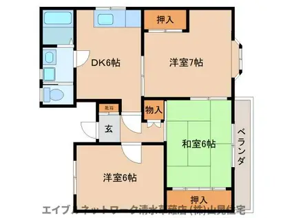 メゾン杉道(3DK/1階)の間取り写真