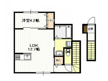 ダグラス・バレット(1LDK/2階)の間取り写真