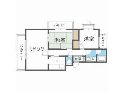 オ・ドミール美香保I(2LDK/3階)の間取り写真