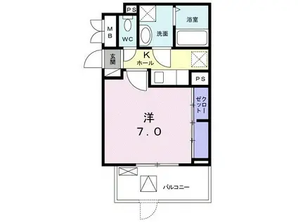 ソレイユ セジュ(1K/2階)の間取り写真