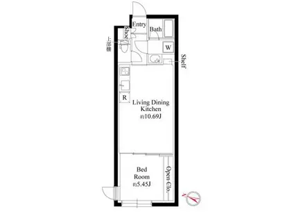 グランパセオ代々木上原(1LDK/B1階)の間取り写真