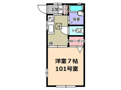 ハイツキロロ(1K/1階)の間取り写真