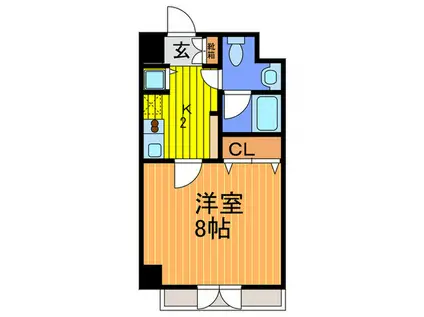 メゾンパティオII(1K/6階)の間取り写真