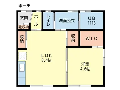 グリーンハイツ(1LDK/1階)の間取り写真