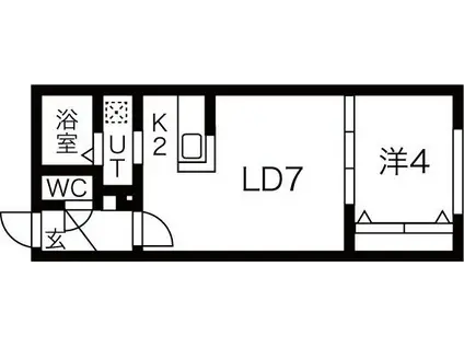 ラフィーネ学園前III(1LDK/1階)の間取り写真