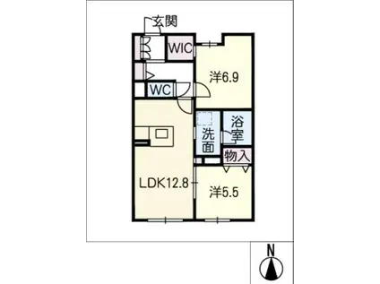 プロスペリダージュ(2LDK/1階)の間取り写真