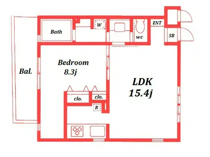 プラテリア(1LDK/3階)の間取り写真