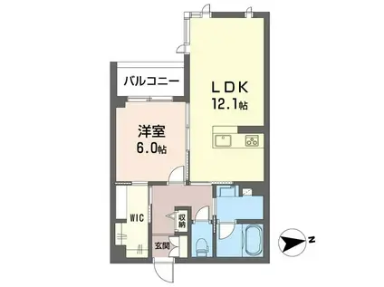 カーサ ベッラ(1LDK/2階)の間取り写真