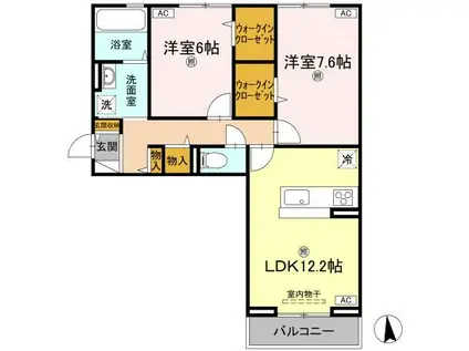 ヴィクトリア エディ(2LDK/2階)の間取り写真