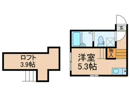 アロマテラス関町北(ワンルーム/1階)の間取り写真