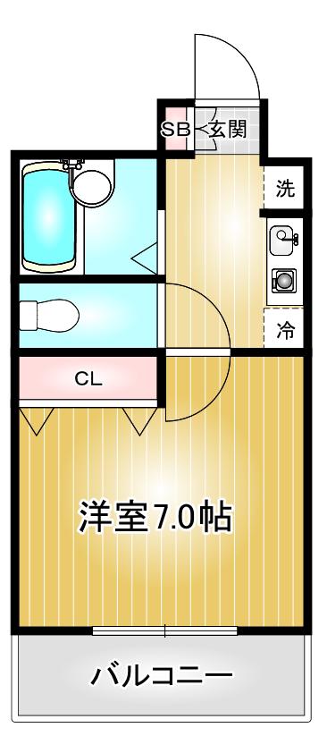 メゾンNOVA(1K/4階)の間取り写真