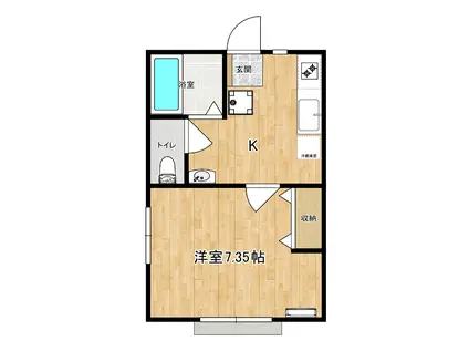 ハイツNT(1K/1階)の間取り写真