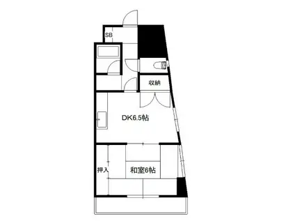 第61シンエイビル(1DK/10階)の間取り写真