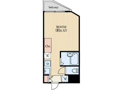 異人坂館(ワンルーム/1階)の間取り写真