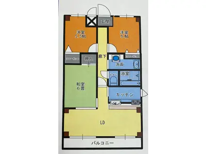 グランドパレスNS-2(3LDK/4階)の間取り写真