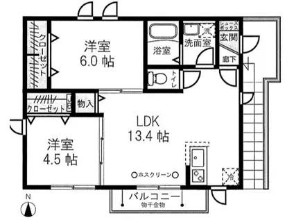 サクラハウス(2LDK/2階)の間取り写真