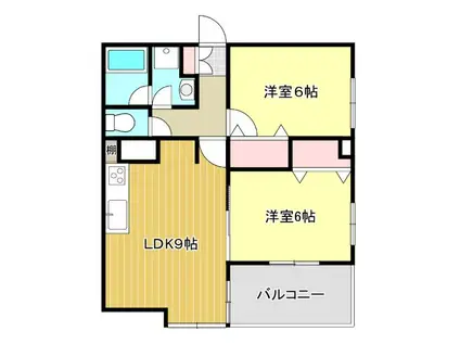 グレードI葉山(2LDK/2階)の間取り写真