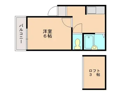 サンルーム香椎I(1K/1階)の間取り写真