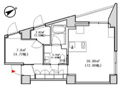 J-BAUM MIYAZAKIDAI(1LDK/4階)の間取り写真