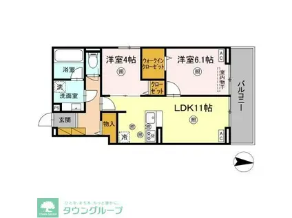 D-KUUTIO(2LDK/3階)の間取り写真