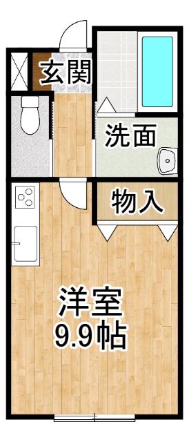 CRECERII(ワンルーム/1階)の間取り写真