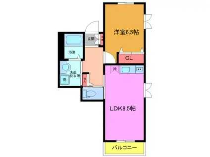 ドーヴェルニュSGB(1LDK/3階)の間取り写真