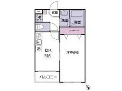 クレイブ三橋(1DK/3階)の間取り写真