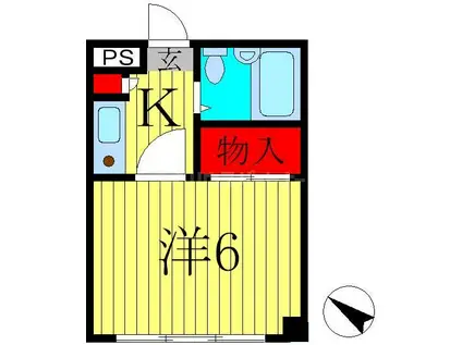 オークヒル・ハヤマ(1K/3階)の間取り写真