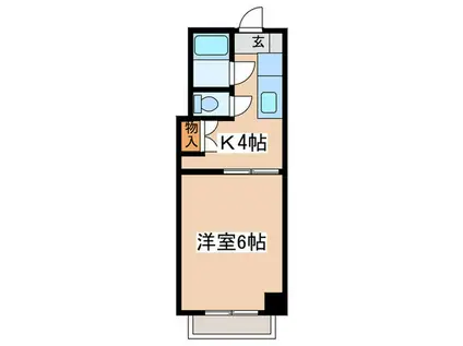 カントリーハイツ(1K/2階)の間取り写真