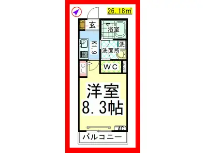 AF メゾンティーグル(1K/2階)の間取り写真