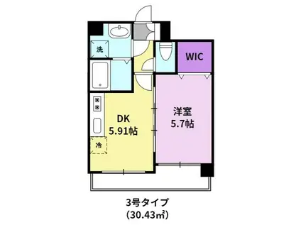 ジュネス合川(1DK/1階)の間取り写真