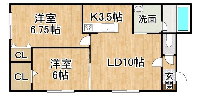 PLUS U(2LDK/2階)の間取り写真