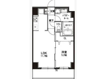 GRAZIA KAMATAグラーツィアカマタ(1LDK/5階)の間取り写真