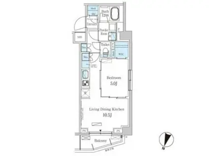 パークアクシス馬込レジデンス(1LDK/2階)の間取り写真