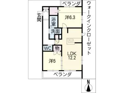 メゾンメイプル(2LDK/4階)の間取り写真