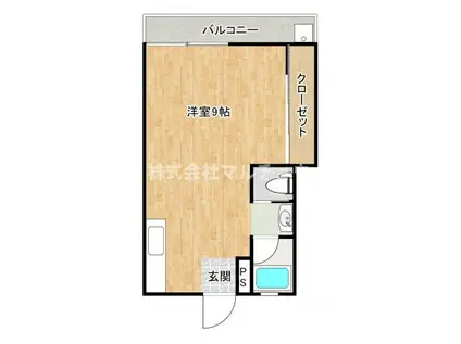 ハイツ伸城(ワンルーム/2階)の間取り写真