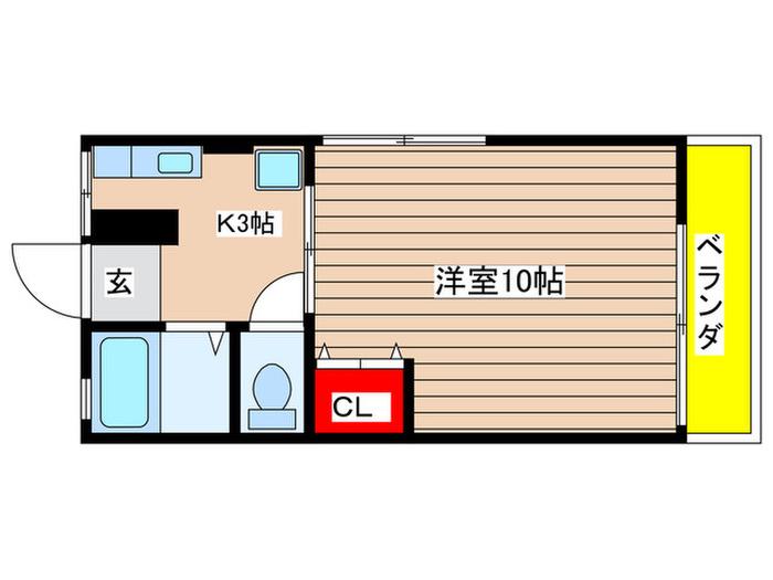 シティハイムマキ(1K/2階)の間取り写真