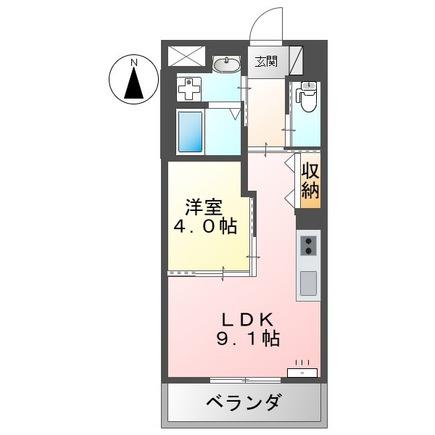 ソレイユ・ルヴァン赤坂(1LDK/3階)の間取り写真